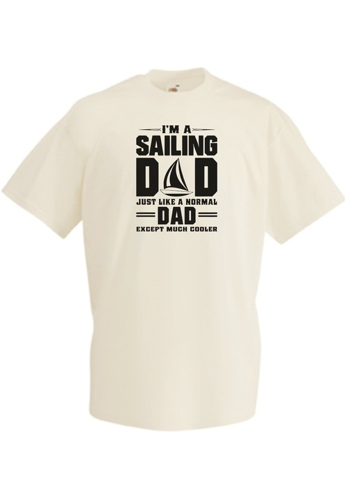 Sailing DAD póló Férfiaknak, Natúr, 2XL-es méret