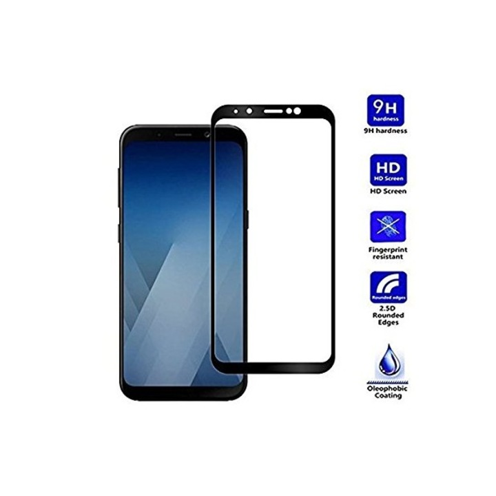 Стъклен протектор Gsm Borsa Premium Tempered Glass Full Face за Samsung Galaxy J6 (2018), Черен + GSM BORSA Химикал