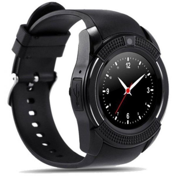 Спортен Смарт Часовник Smart watch TSSW-101 V8, Bluetooth, Крачкомер, 1.56", Камера, Черен