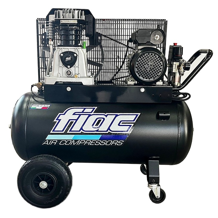 Compresor cu piston FIAC INDUSTRIAL, AB90-415MC LONG LIFE, 220V, rezervor 90l, debit 400l/min, 10 bar