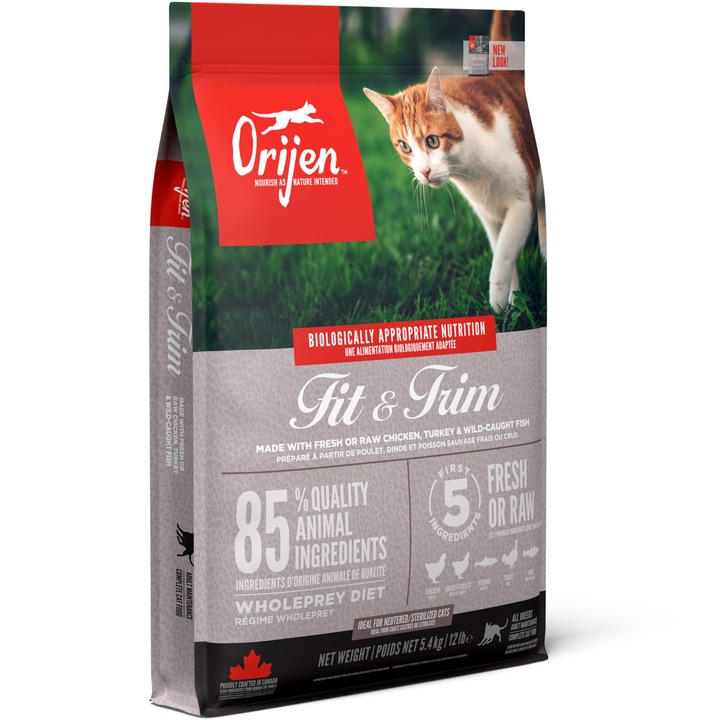 Суха храна за котки, Orijen Fit & Trim, 5.4 кг