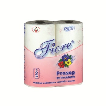 Set 2 role prosop de bucatarie Fiore, 2 straturi, 50 foi, Alb Set 2 role prosop de bucatarie Fiore, 2 straturi, 50 foi, Alb