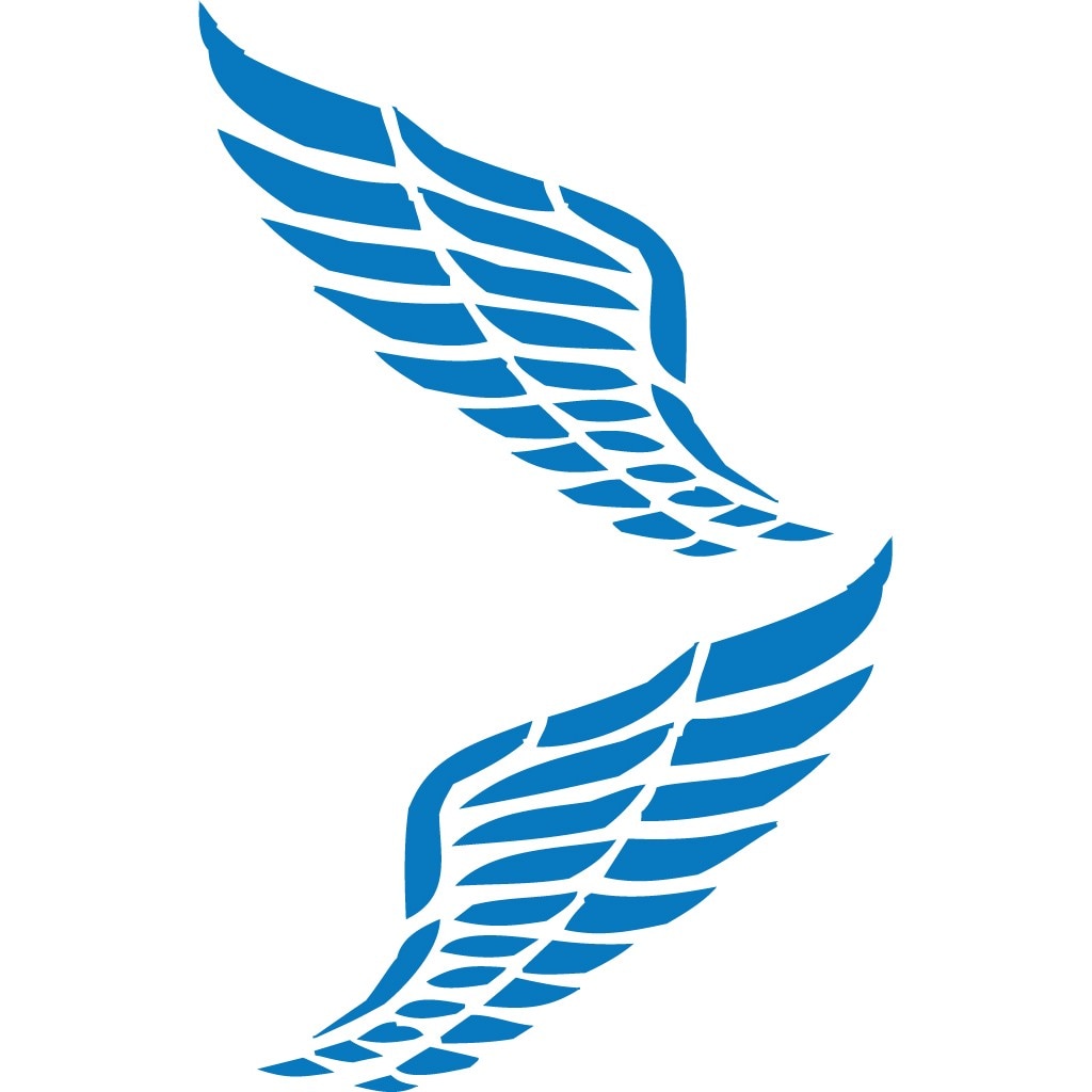 Sticker auto - Aripi tribal - Albastru - 2buc 36x32 cm