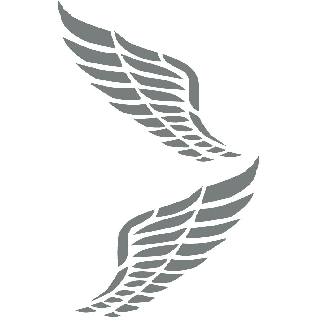 Sticker auto - Aripi tribal - Gri Metal - 2buc 36x32 cm