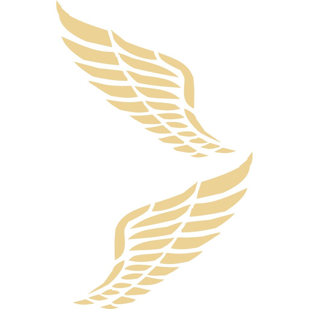 Sticker auto - Aripi tribal - Bej - 2buc 36x32 cm