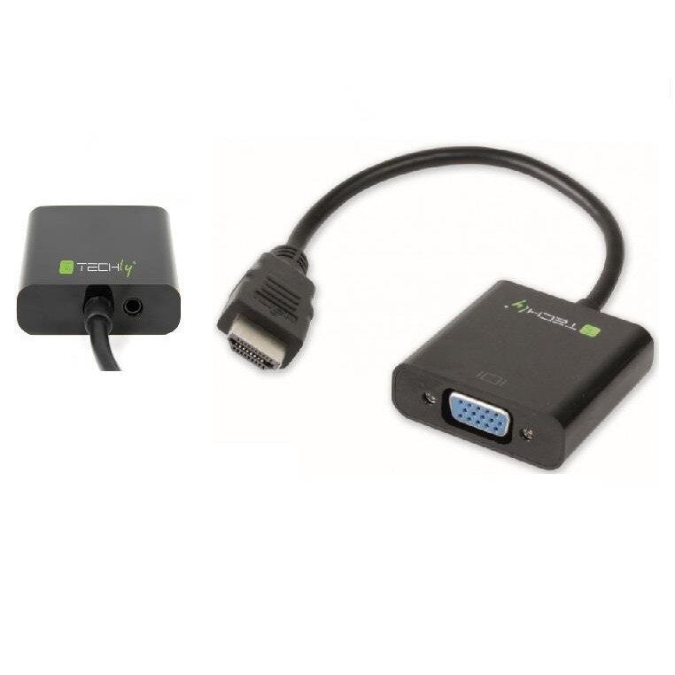 Adaptor Techly HDMI masculin - VGA feminin, Audio