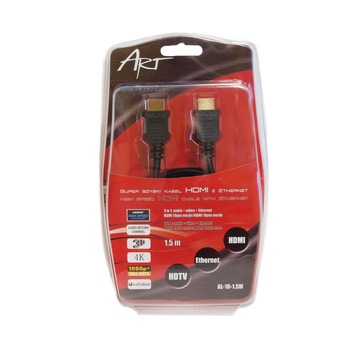 Cablu Hdmi 1,4 M/ m 1,5 m, Ethernet 3d Al-10, Art Cablu Hdmi 1,4 M/ m 1,5 m, Ethernet 3d Al-10, Art