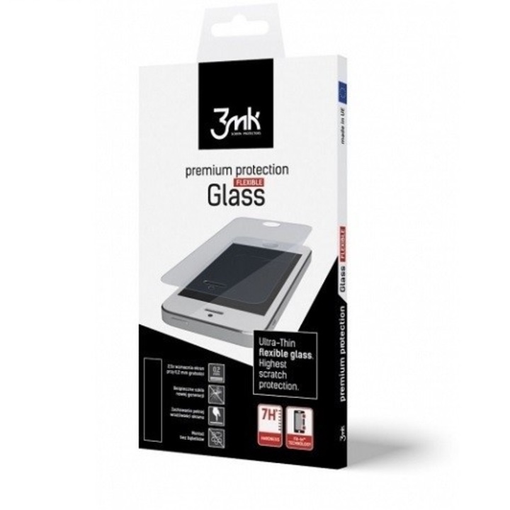 Folie de protectie din sticla securizata hibrida 3MK FlexibleGlass pentru HTC U11