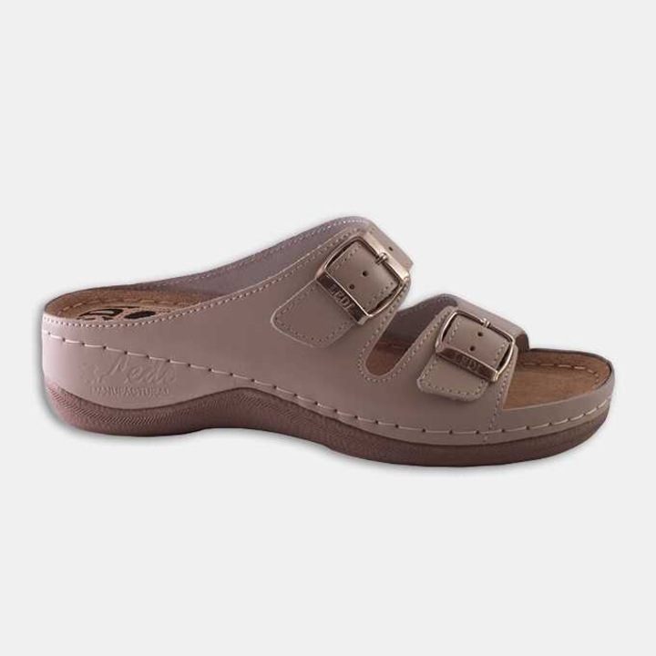 Saboti medicali dama din piele naturala Ledi reglare cu catarame N4