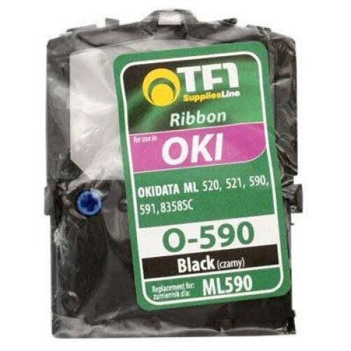 Ribon TelForceOne compatibil cu TFO O-590 (ML590), 8 mm X 1.6 m, Negru