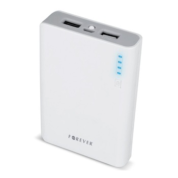 Acumulator extern Forever TB-012, 10000 mAh, 2 porturi USB, Gri Acumulator extern Forever TB-012, 10000 mAh, 2 porturi USB, Gri