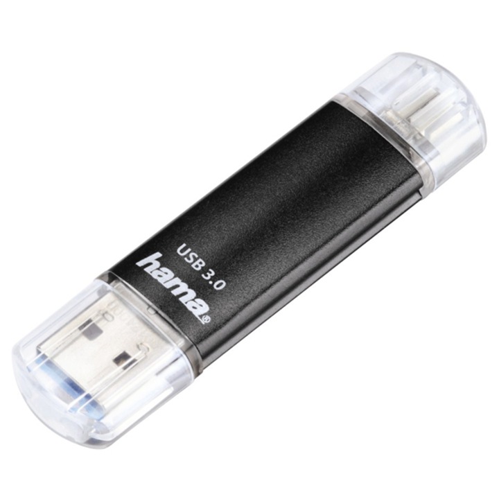 USB Flash памет Hama Laeta Twin, 32GB, USB 3.0, Черна