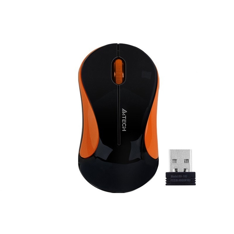 Mouse wireless A4Tech G3-270n-1 V-Track, 1000 DPI, Negru/Portocaliu