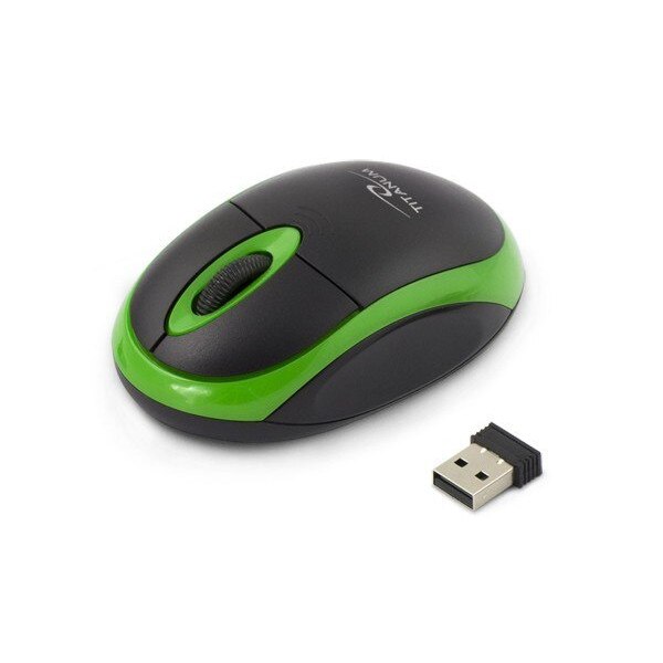 Mouse Wireless TITANUM Vulture, USB, Negru/Verde