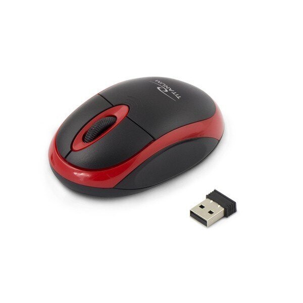 Mouse Wireless TITANUM Vulture, USB, Negru/Rosu