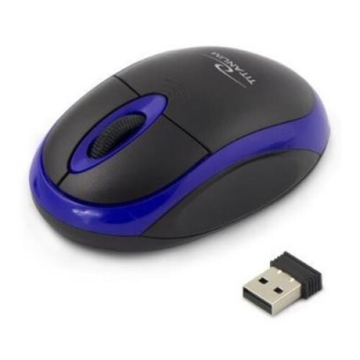 Mouse fara fir - Titanum Vulture TM116B - Albastru, Negru