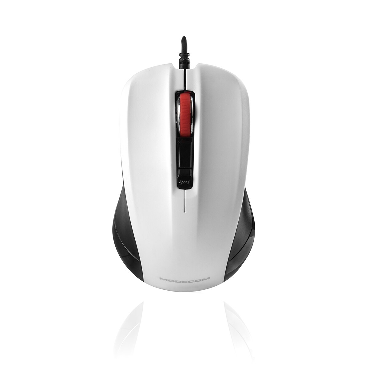Mouse optic Modecom, USB, 1600 dpi, Alb/Negru