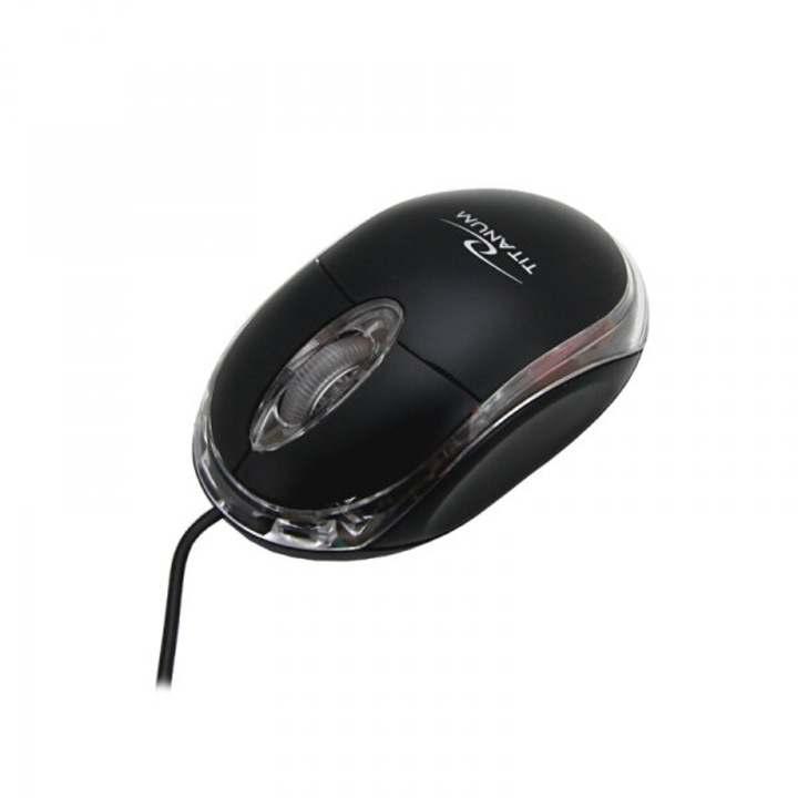 Mouse optic Titanum Raptor Tm102k, USB, Negru/Transparent