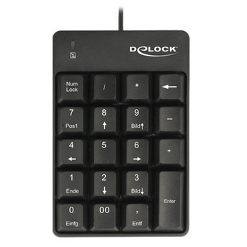 Tastatura Delock Numeryczna USB 19 taste + Tab Black Tastatura Delock Numeryczna USB 19 taste + Tab Black
