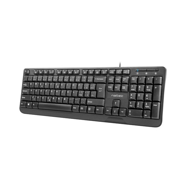 Tastatura Natec Trout, USB, Design Slim, Negru