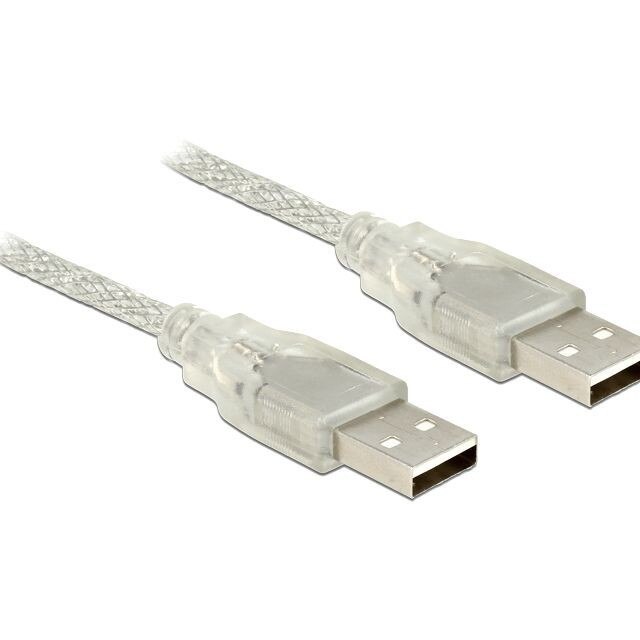 Cablu de date Delock, USB-A 2.0 M/M, 1 m, Transparent
