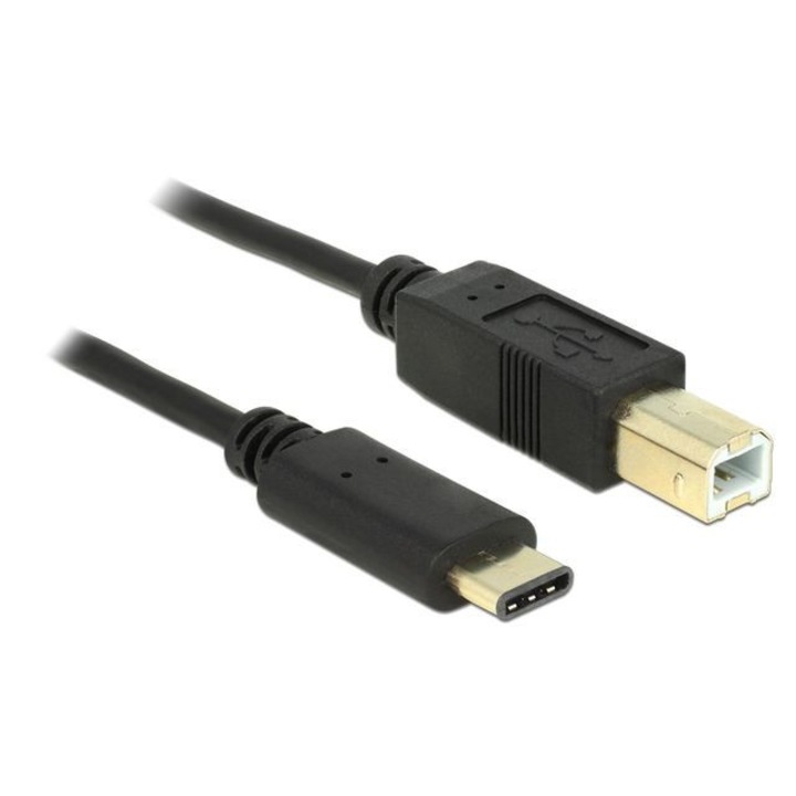Cablu USB tip C 2.0 la USB tip B T-T 2m Negru, Delock 83330