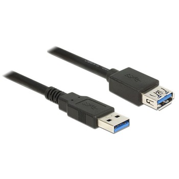 Cablu extensie USB Delock, M / T 3.0, 3 m, Negru Cablu extensie USB Delock, M / T 3.0, 3 m, Negru