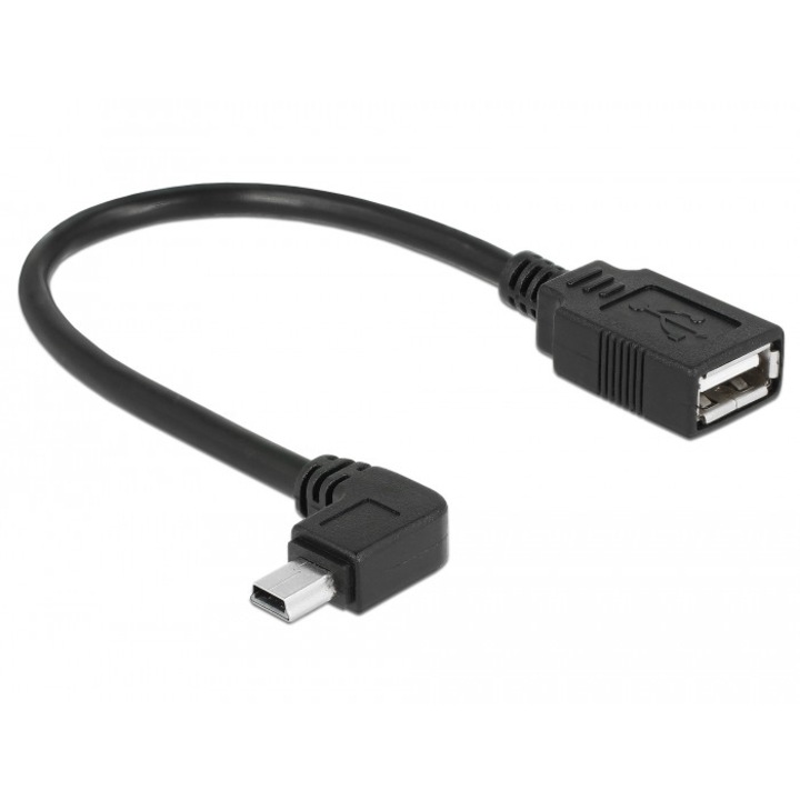 Кабел mini USB - USB 2.0 M-F OTG 16 cm, Delock 83245
