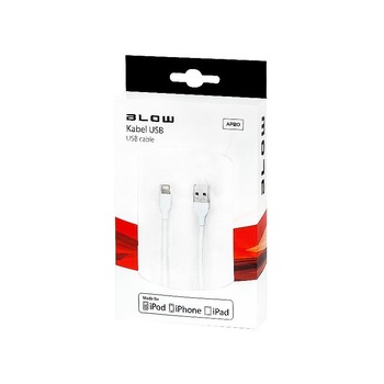 Cablu de date pentru iPhone 5/6 Blow, 2 m, Alb Cablu de date pentru iPhone 5/6 Blow, 2 m, Alb