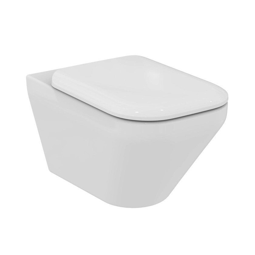 Vas de toaleta suspendat Ideal Standard Tonic II Aquablade, cu capac inchidere lenta