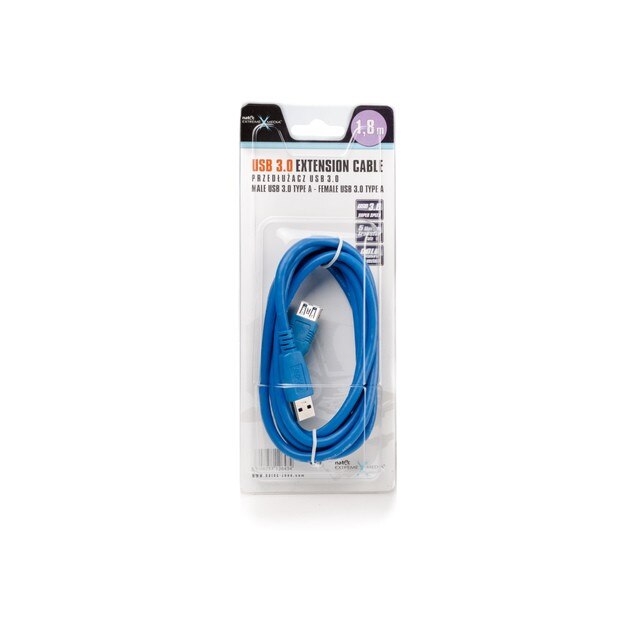 Cablu prelungire USB 3.0 Natec Extreme Media, 1.8 m, Albastru