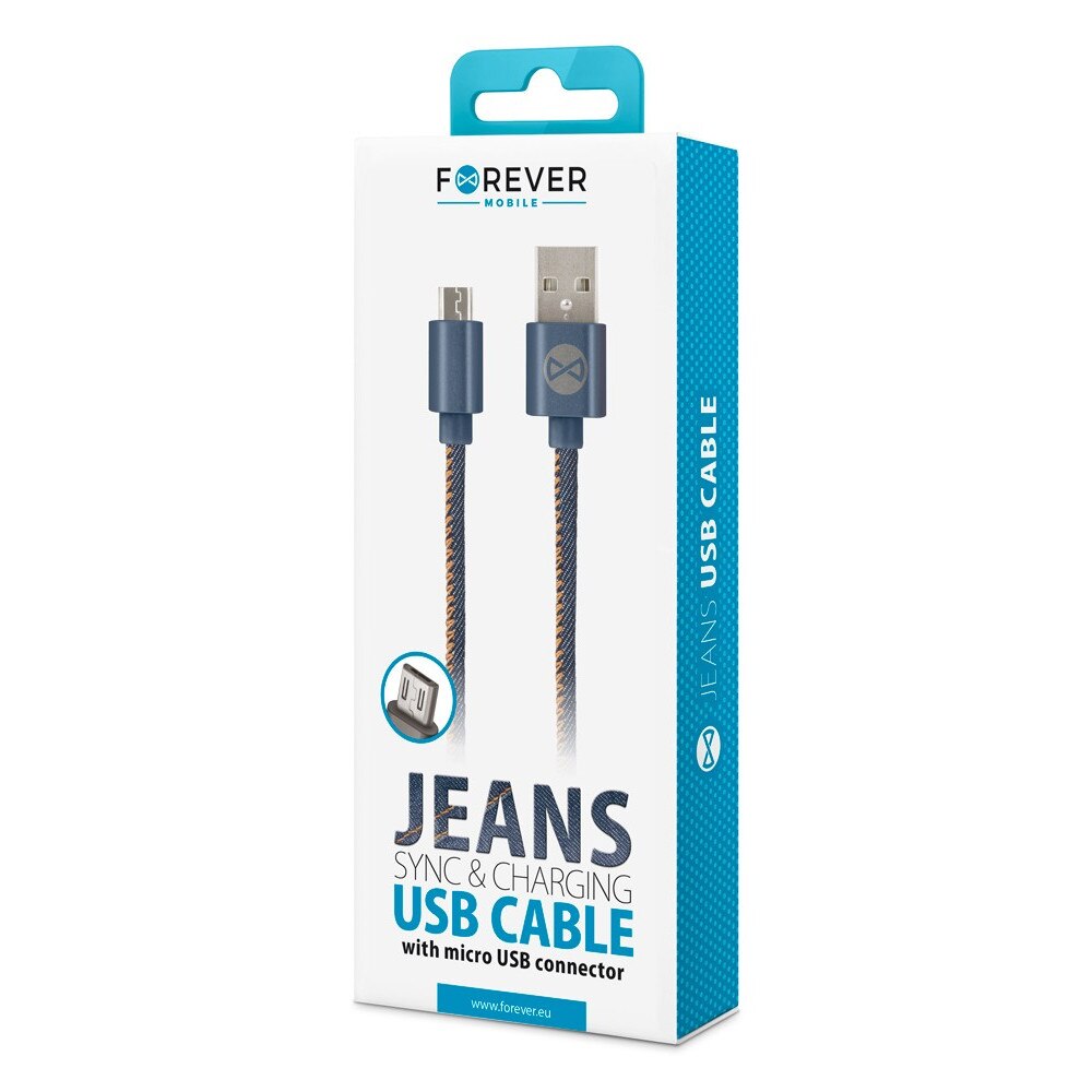 Cablu de date Micro USB Telforceone, 1m, Albastru