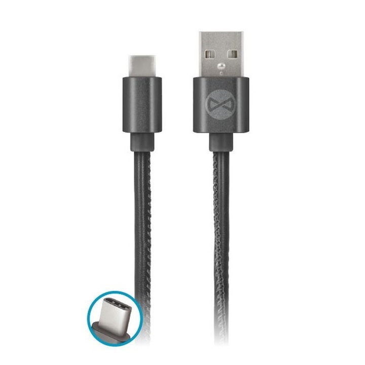 Cablu de date Forever USB tip C, Negru