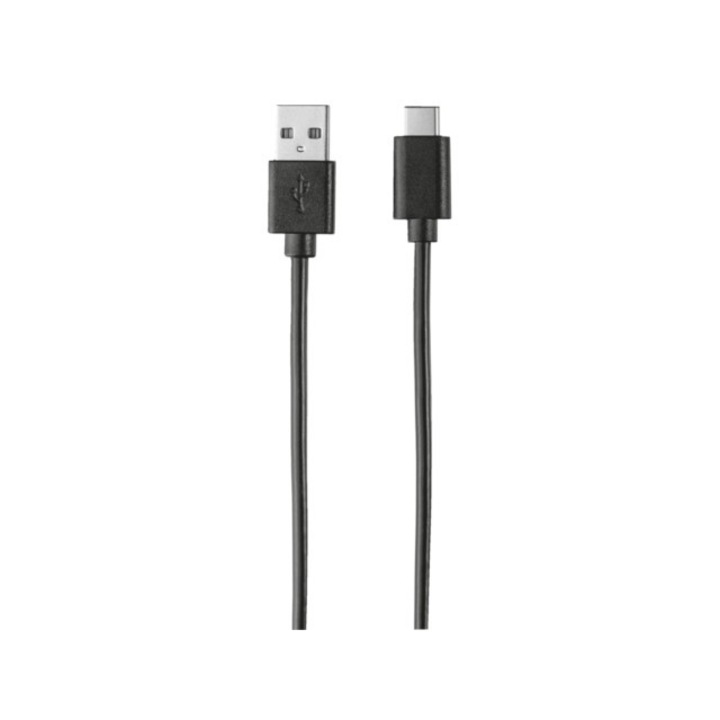 Megbízható adatkábel, USB-C csatlakozó USB A 2.0 dugóhoz, fekete
