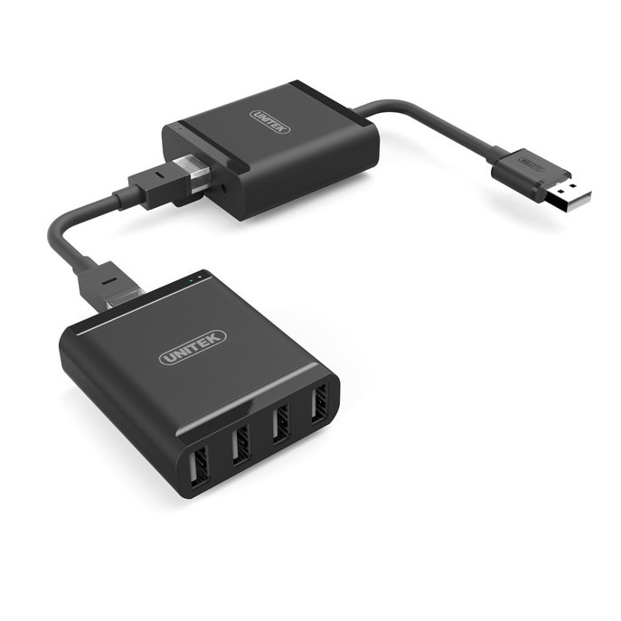 Cablu de date Unitek Y-2516, USB 2.0, 4 x USB, Negru