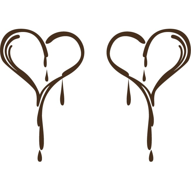 Sticker auto - Inima trista - Choco - 2buc 25x40 cm