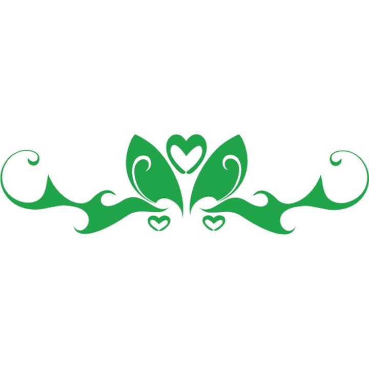 Sticker auto - Fluture de iubire - Verde - 50x14 cm