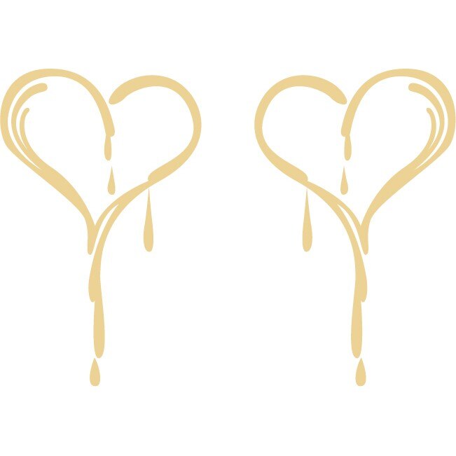 Sticker auto - Inima trista - Bej - 2buc 25x40 cm