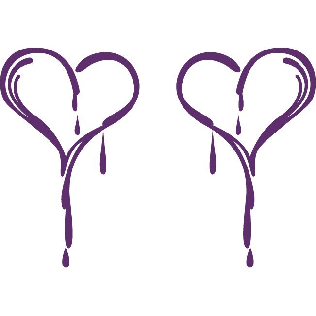 Sticker auto - Inima trista - Indigo - 2buc 25x40 cm