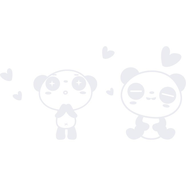 Sticker auto - Cuplu panda indragostit - Alb polar - 50x25 cm