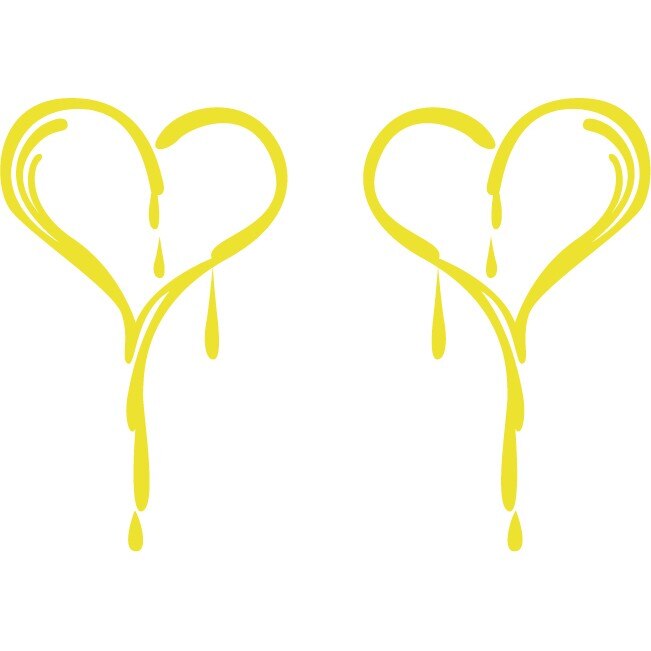 Sticker auto - Inima trista - Lemon - 2buc 25x40 cm