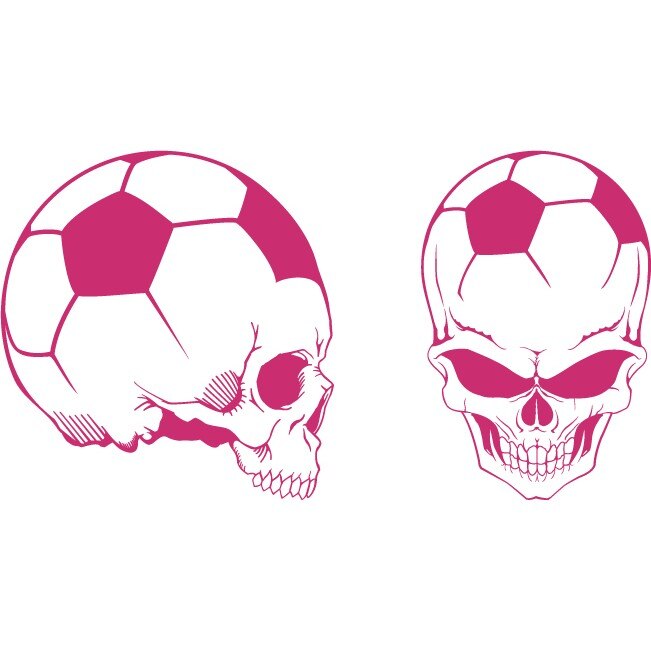 Sticker auto - Craniu de minge - Magenta - 24x25 cm / 16x25 cm