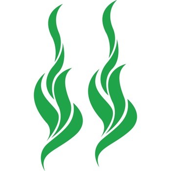 Sticker auto - In flacari - Verde - 2buc 14x49 cm Sticker auto - In flacari - Verde - 2buc 14x49 cm