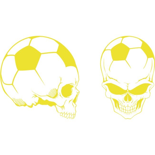 Sticker auto - Craniu de minge - Lemon - 24x25 cm / 16x25 cm
