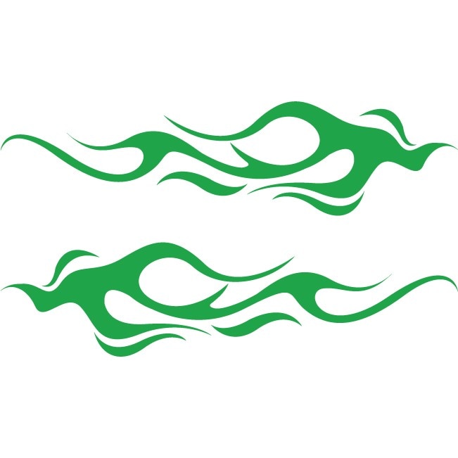 Sticker auto - Flacara mica - Verde - 2buc 50x12 cm