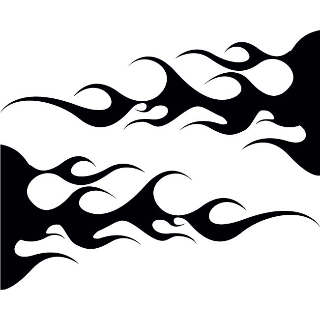 Sticker auto - Flacari - Negru - 2buc 50x22 cm