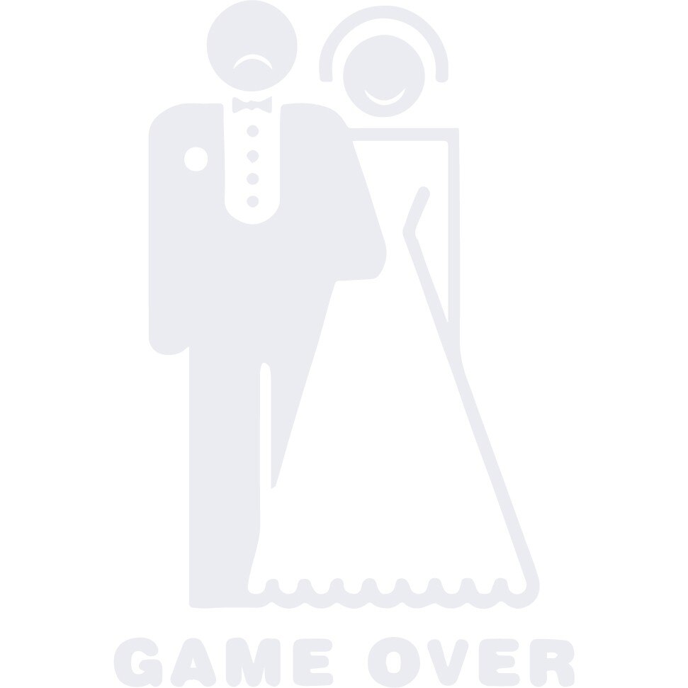 Sticker auto - Game over - Alb polar - 17x25 cm