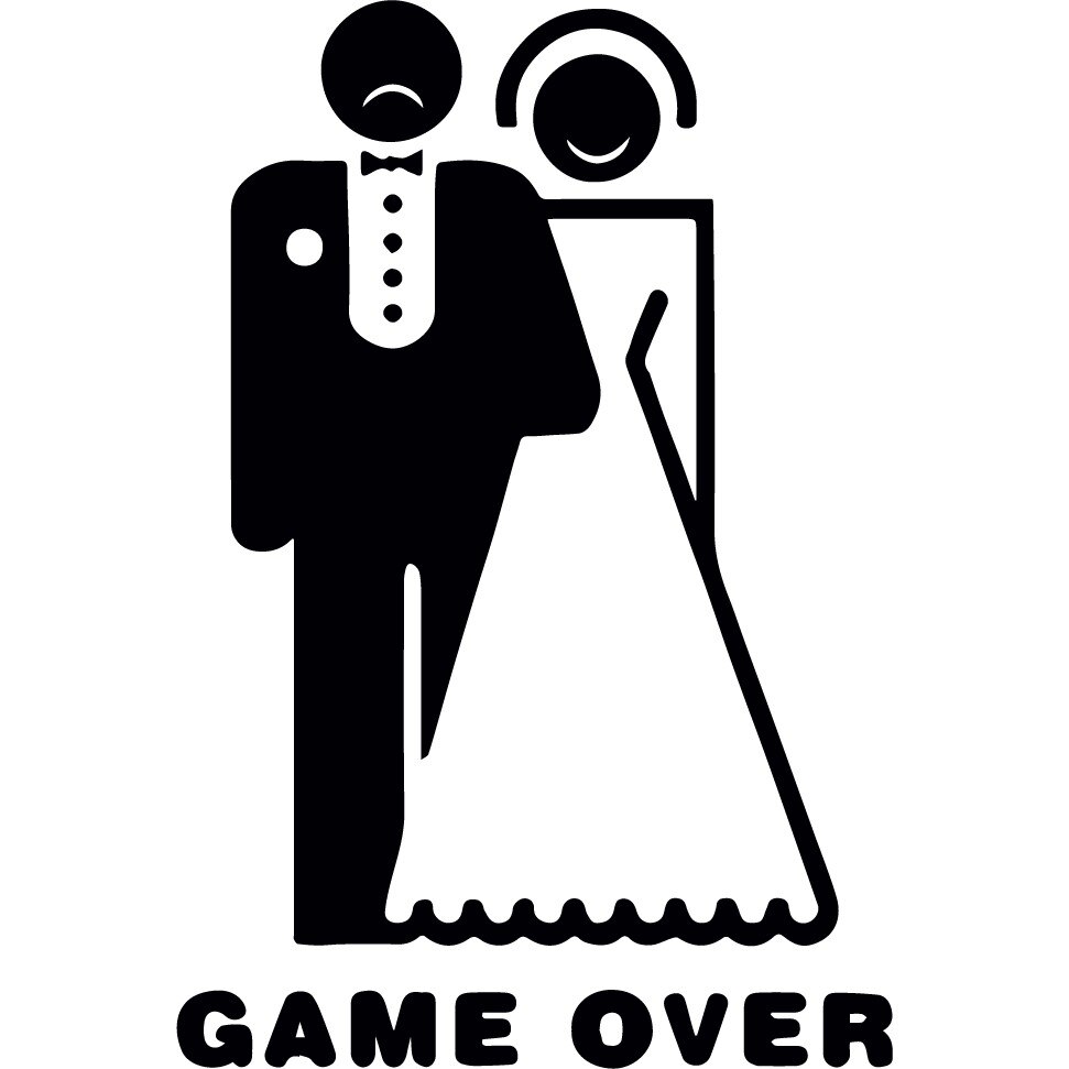 Sticker auto - Game over - Negru - 17x25 cm