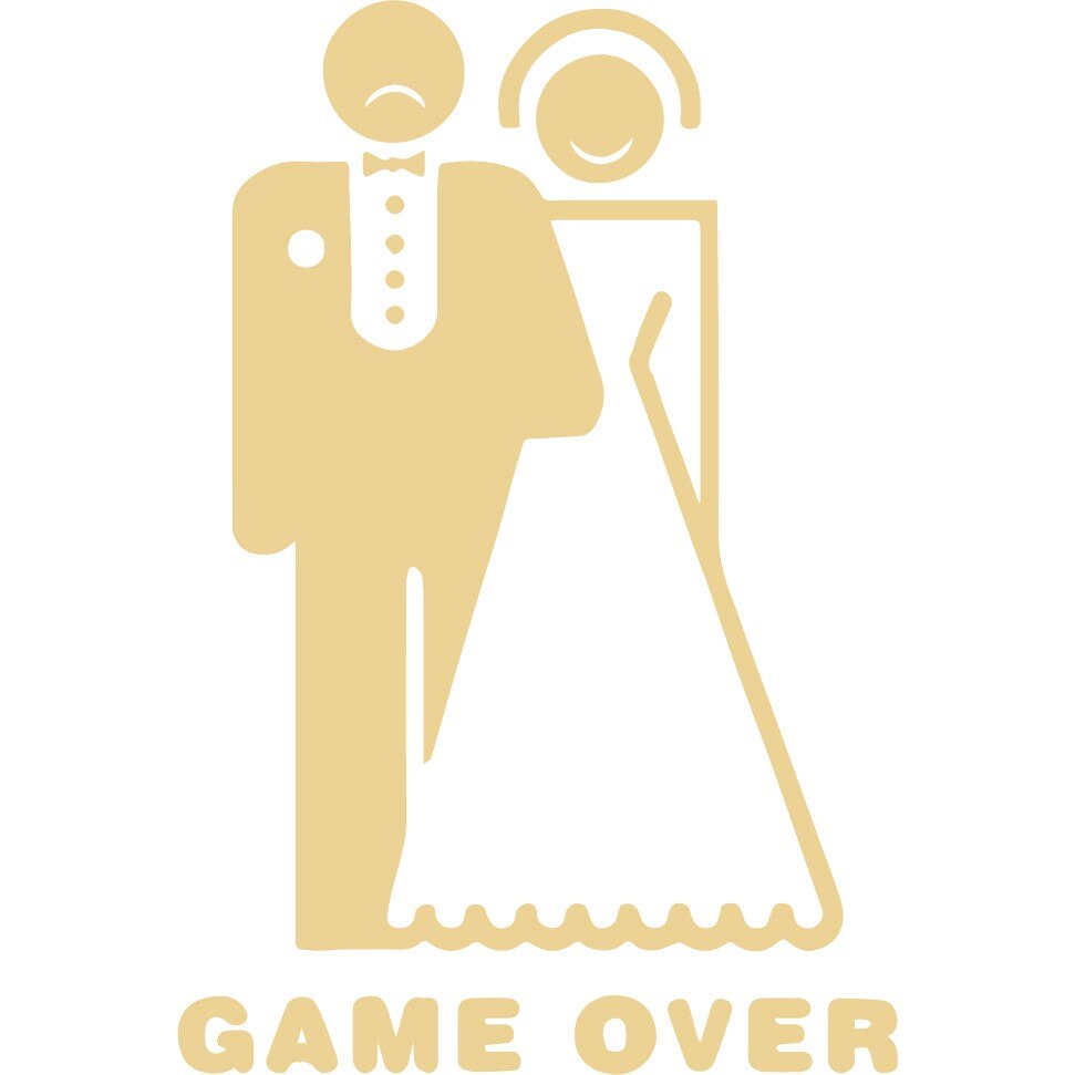 Sticker auto - Game over - Bej - 17x25 cm