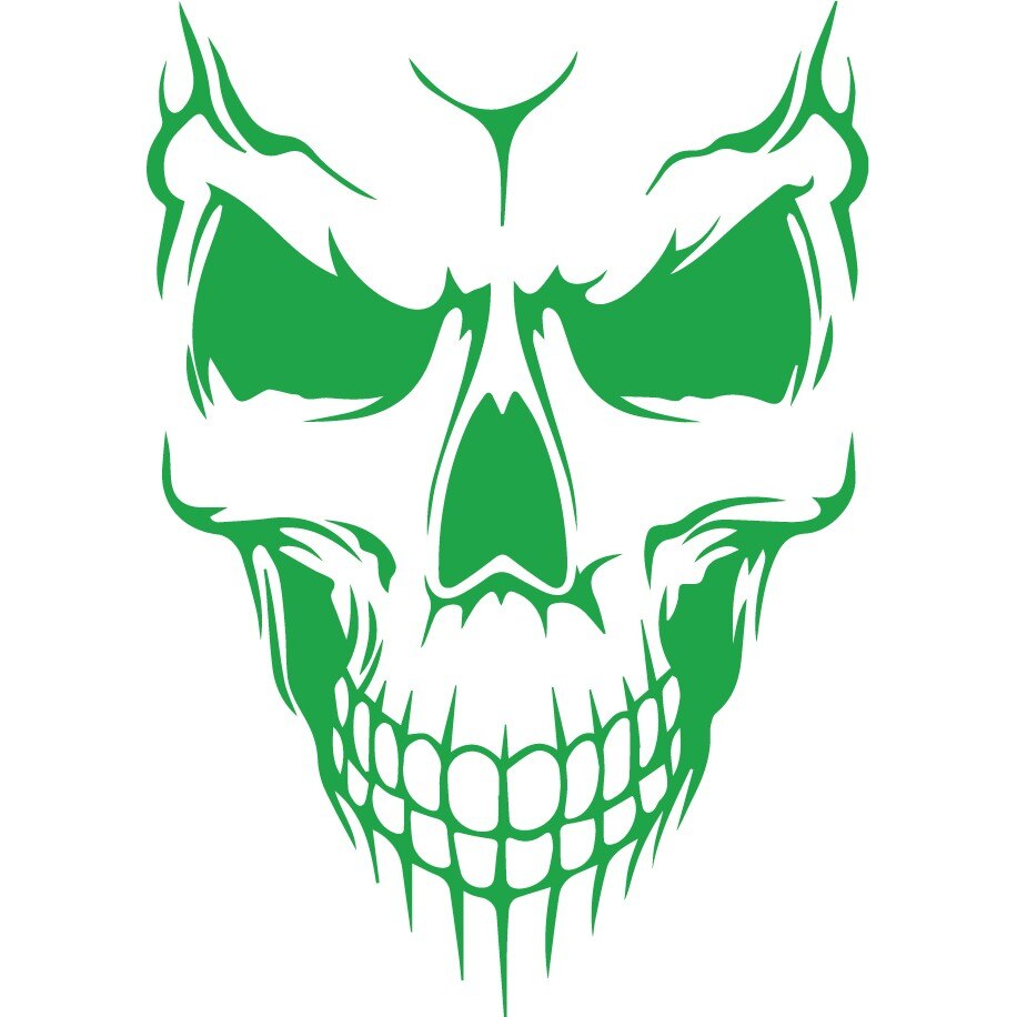 Sticker auto - Craniu - Verde - 18x25 cm